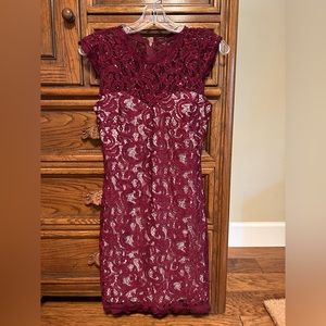 Sequin Hearts Macy’s Maroon Sparkly Dress